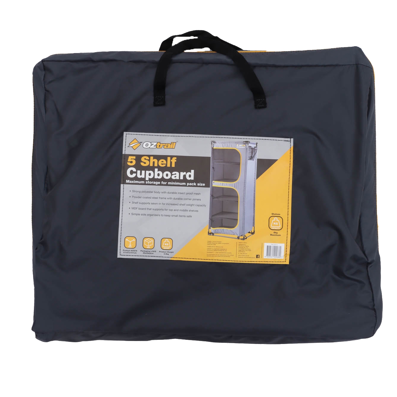 OZtrail 5-Shelf Foldable Camping Cupboard