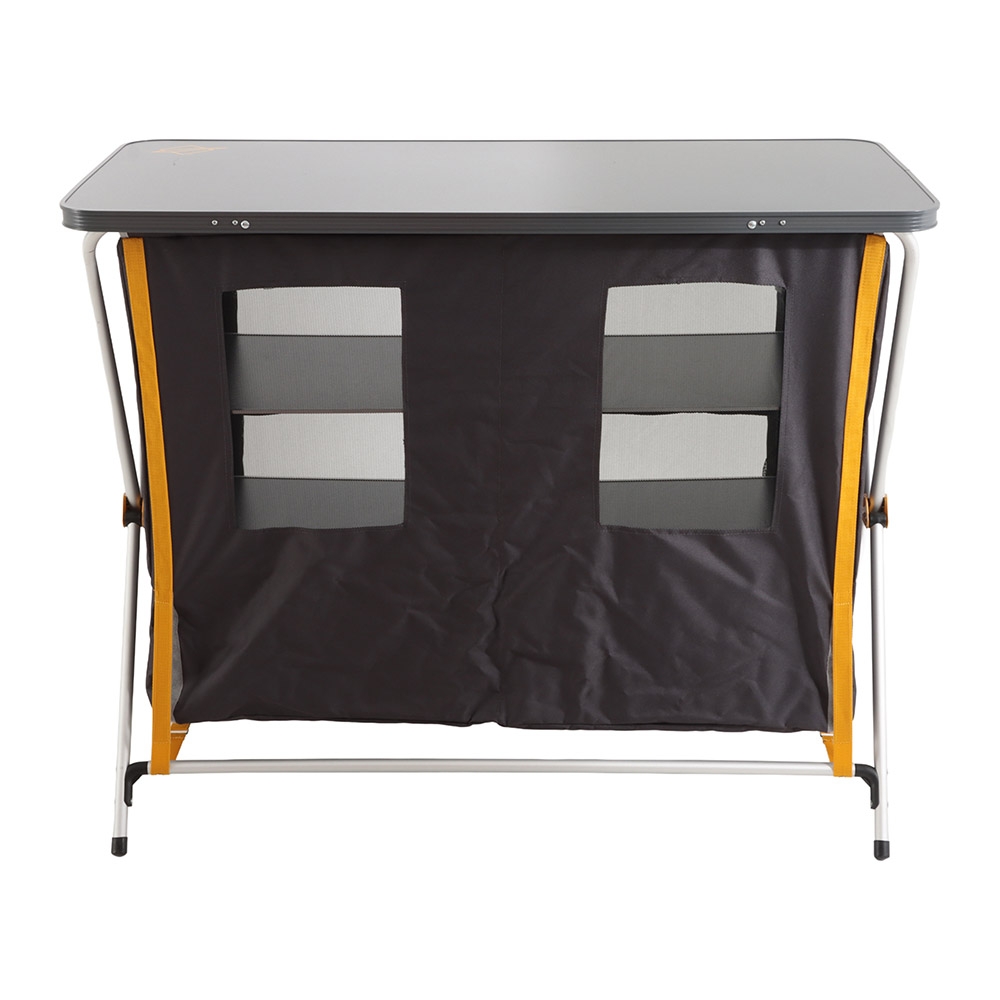 OZtrail Deluxe 3-Shelf Foldable Double Cupboard with Camping Table