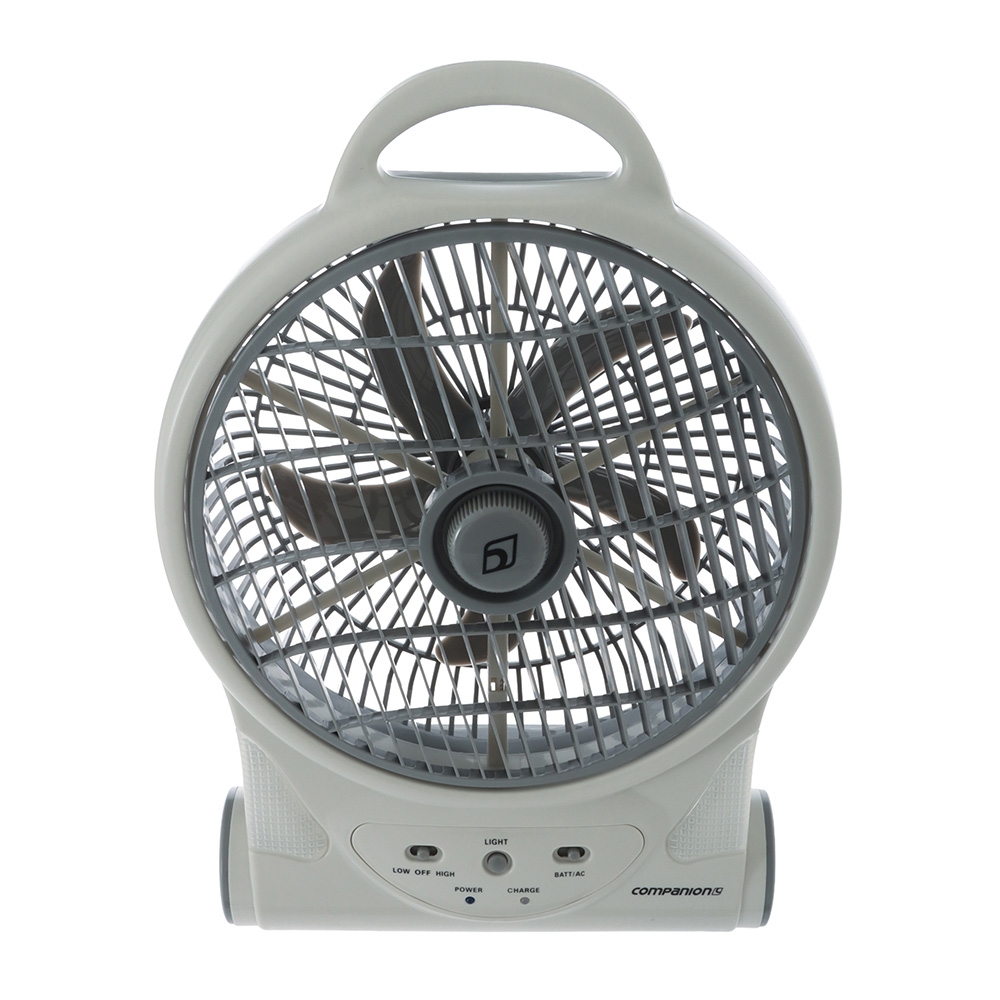 Companion Aerobreeze Portable Rechargeable Fan with LED Light 12V