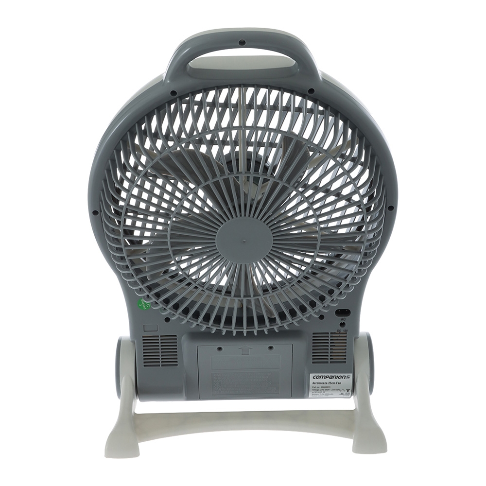 Companion Aerobreeze Portable Rechargeable Fan with LED Light 12V