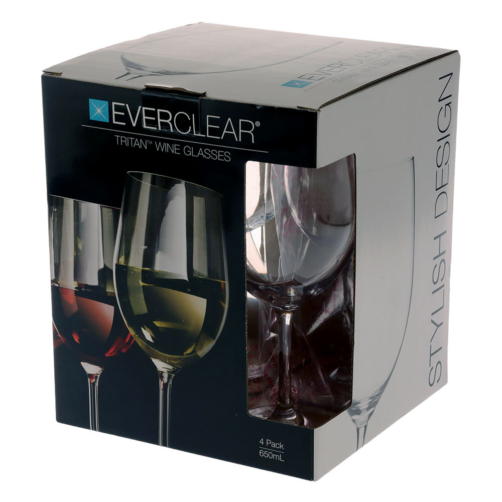 Everclear Tritan Wine Glass 650ml Qty 4
