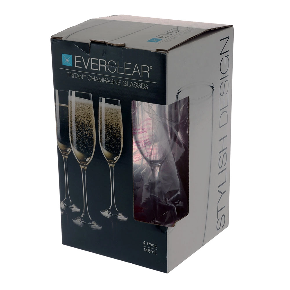 Everclear Tritan Champagne Flute Set 145ml Qty 4 Everclear Tritan Champagne Flute Set 145ml Qty 4