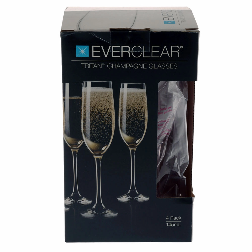 Everclear Tritan Champagne Flute Set 145ml Qty 4 Everclear Tritan Champagne Flute Set 145ml Qty 4