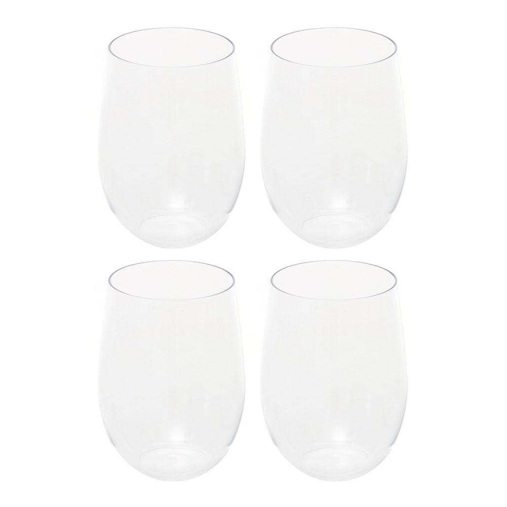 Everclear Tritan Shatterproof Stemless Wine Glass 590ml Qty 4
