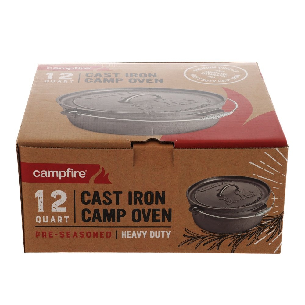Campfire Pre-Seasoned Cast Iron Camp Oven 12 Quart