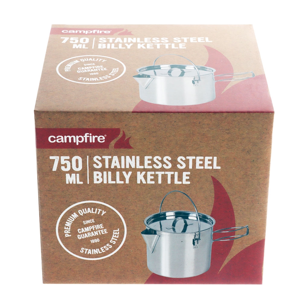 Campfire Stainless Steel Billy Kettle 750ml