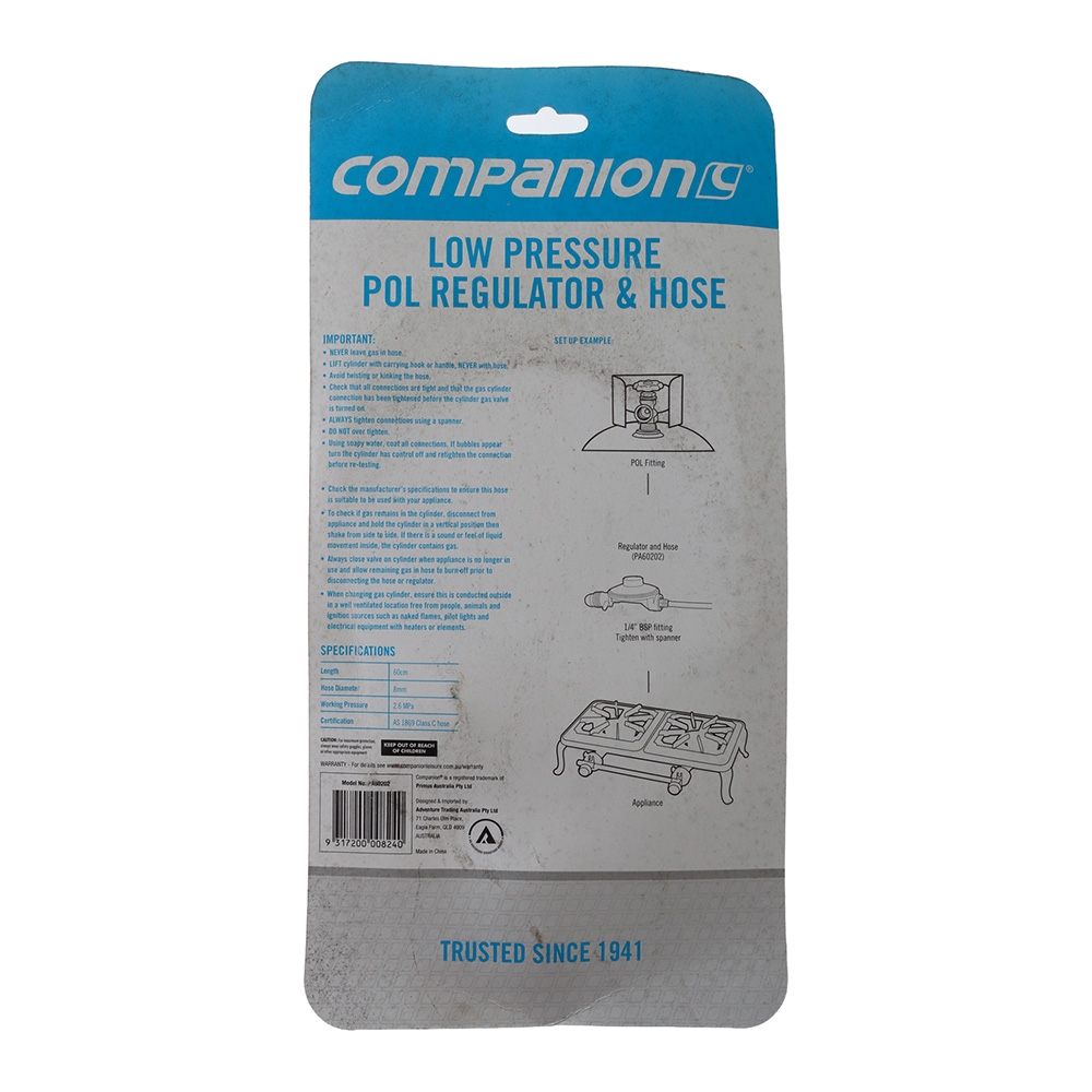 Companion POL Regulator 600mm Hose