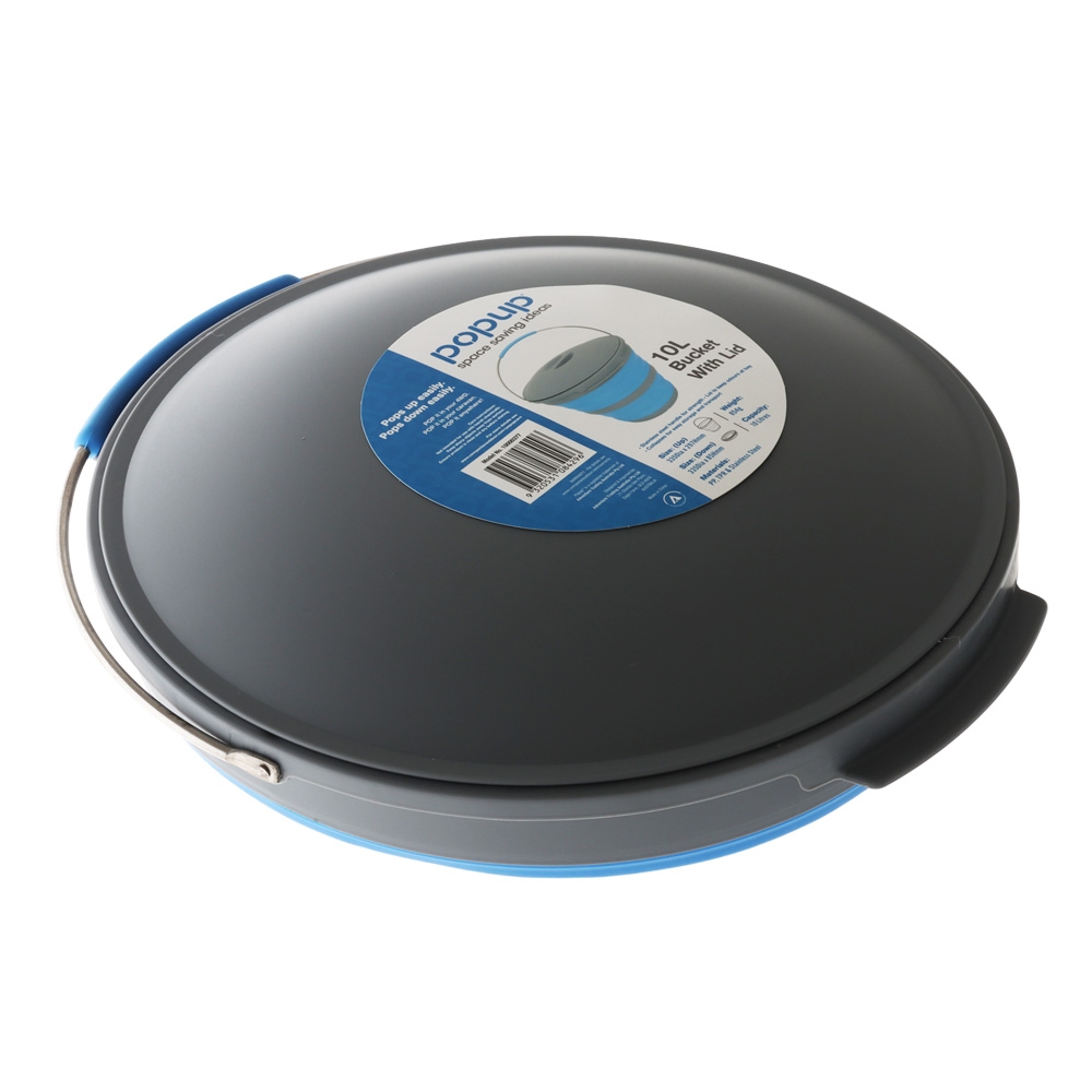 Popup Collapsible Bucket with Lid 10L