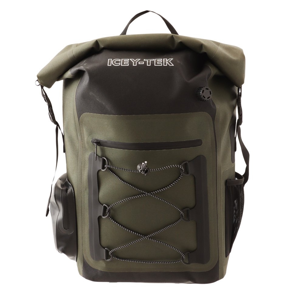 Icey-Tek Roll-Top Dry Insulated Cooler Backpack 25L Olive