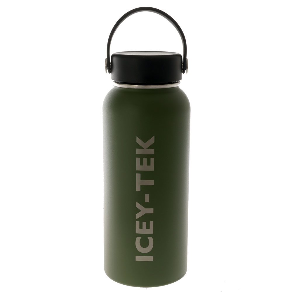 Icey-Tek Insulated Water Bottle with Chug Lid 950ml Olive
