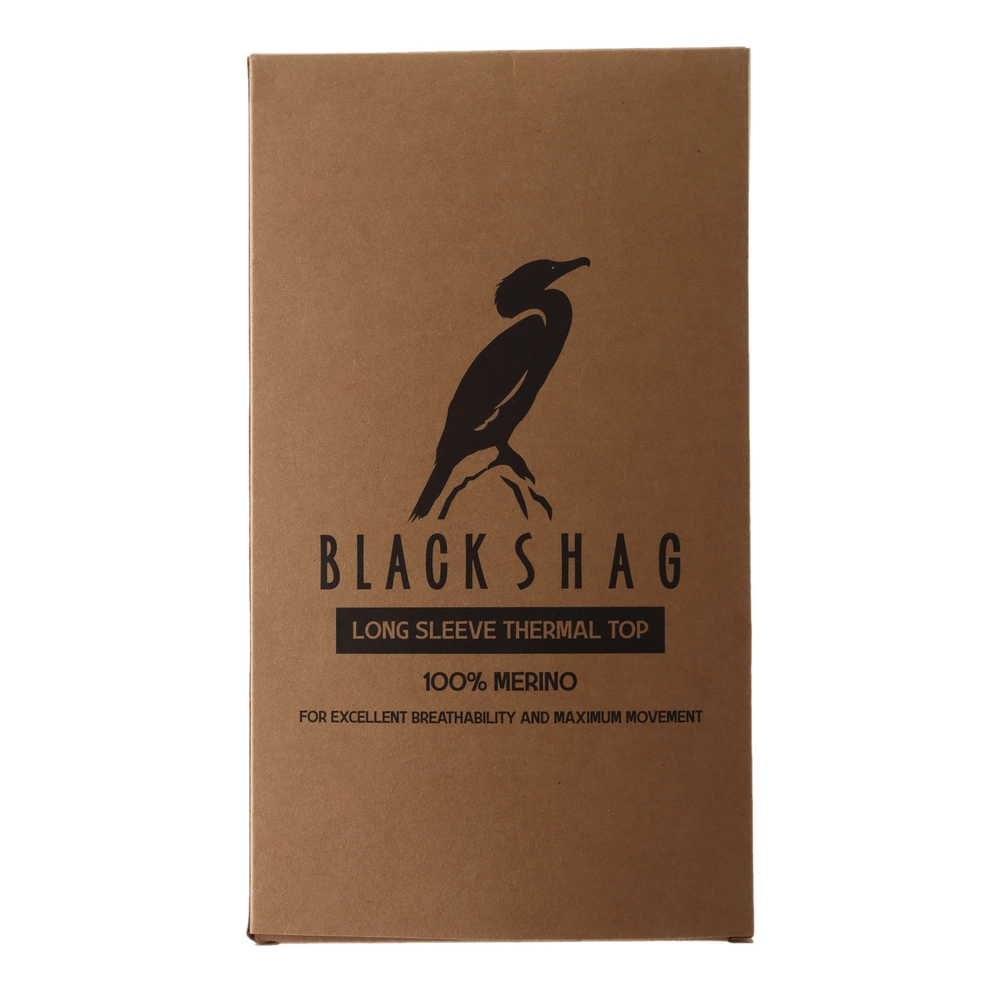 Black Shag Merino Mens Long Sleeve Thermal Top Black Shag Merino Mens Long Sleeve Thermal Top
