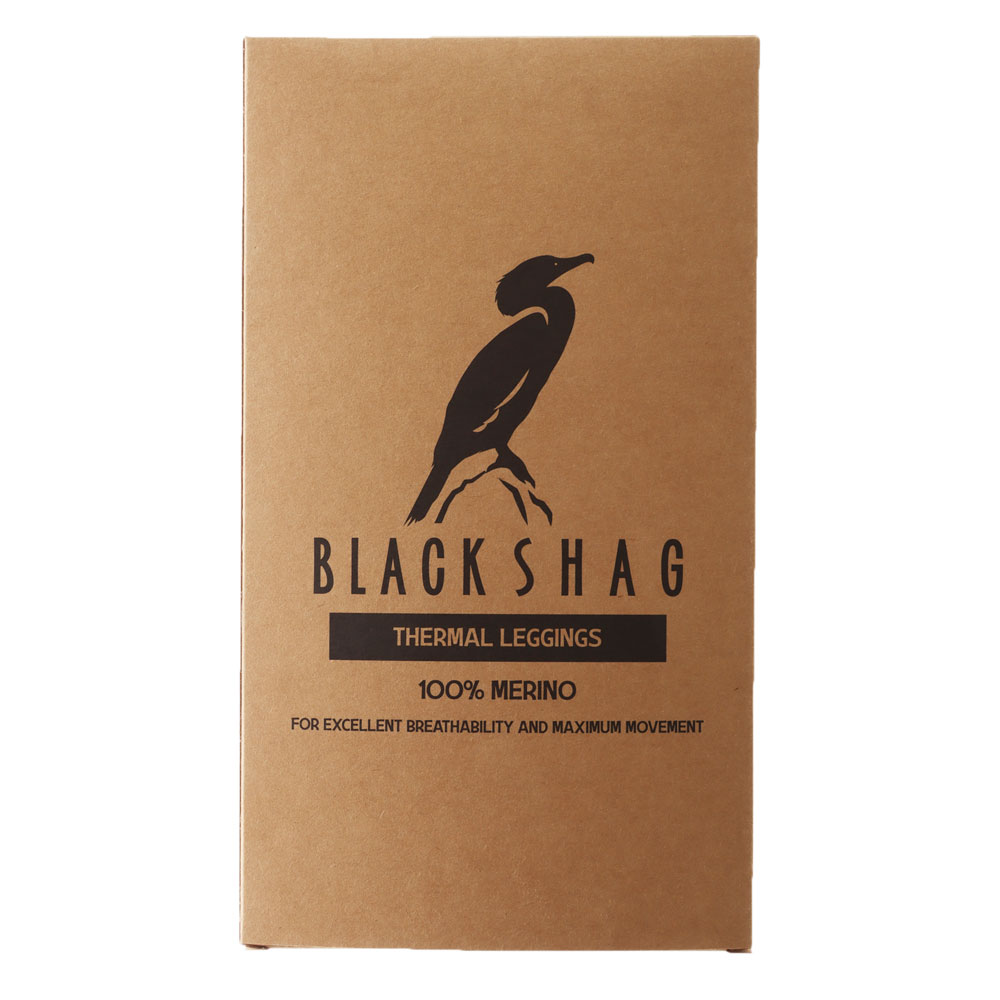 Black Shag Merino 190gsm Mens Thermal Leggings Small