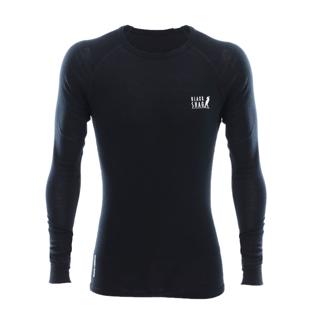Black Shag Mens Long Sleeve Thermal Top