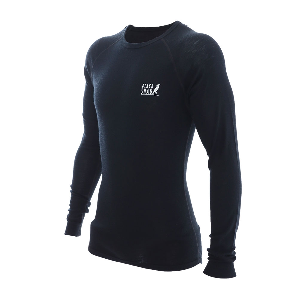 Black Shag Mens Long Sleeve Thermal Top