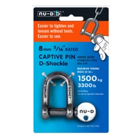Nu-D Stainless Steel D-Shackle 8mm Thumbnail Nu-D Stainless Steel D-Shackle 8mm