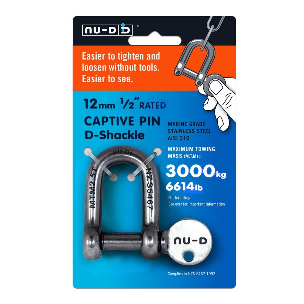 Nu-D Stainless Steel D-Shackle 12mm