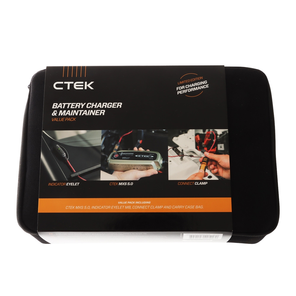 CTEK MXS 5.0T Battery Charger and Comfort Indicator Pack with Carry Case 12V 5A