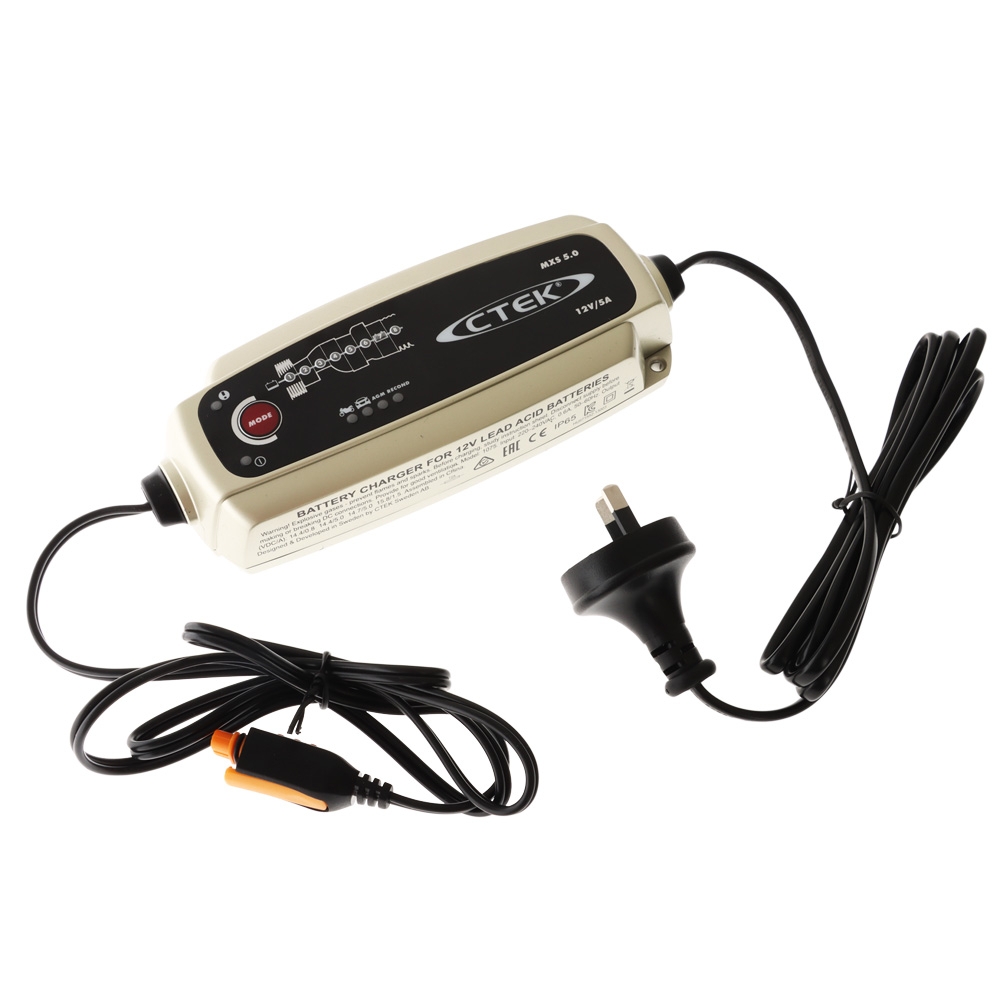 CTEK MXS 5.0T Battery Charger and Comfort Indicator Pack with Carry Case 12V 5A
