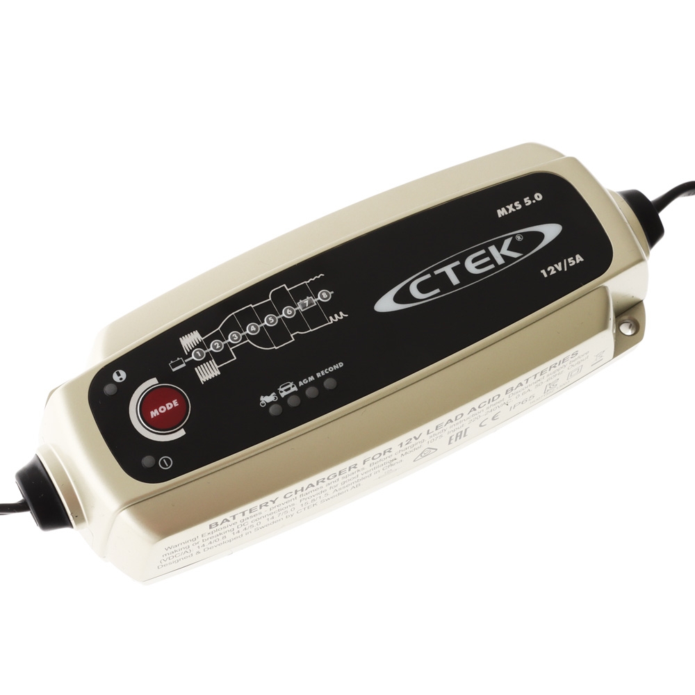 CTEK MXS 5.0T Battery Charger and Comfort Indicator Pack with Carry Case 12V 5A