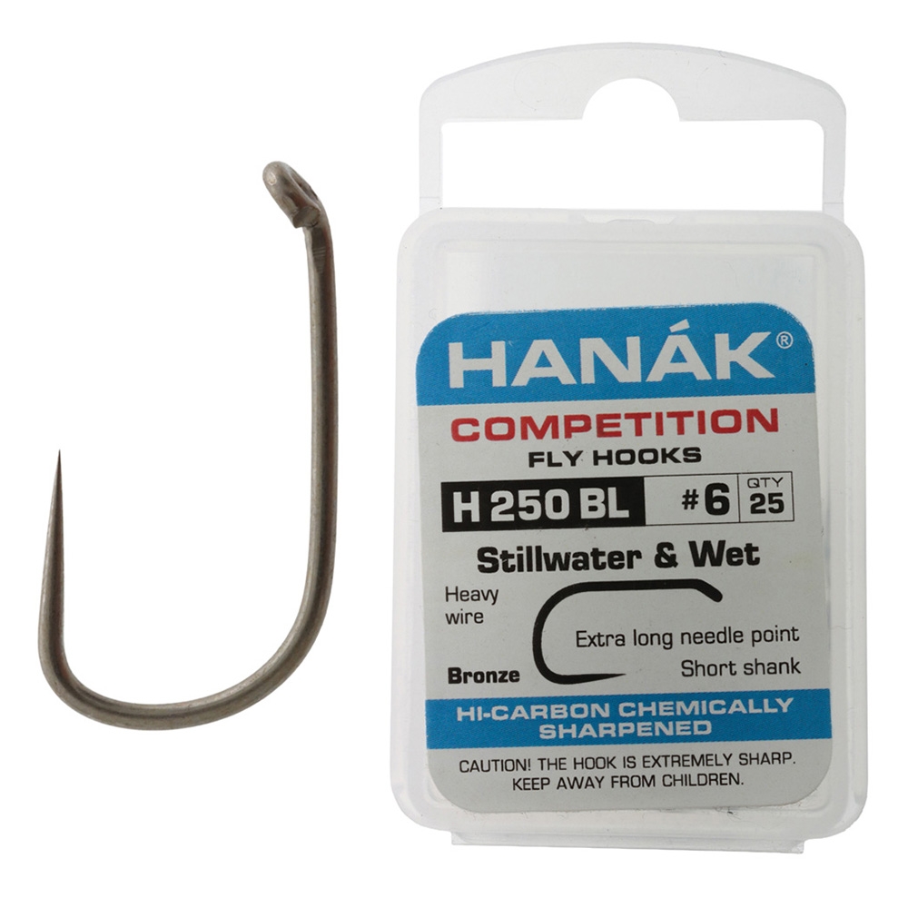 HANAK Competition H250BL Barbless Stillwater & Wet Fly Hooks Qty 25 #6