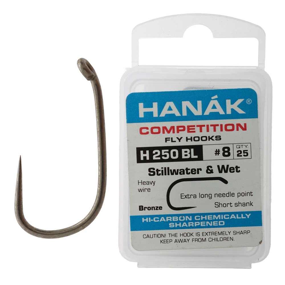HANAK Competition H250BL Barbless Stillwater & Wet Fly Hooks Qty 25 #8