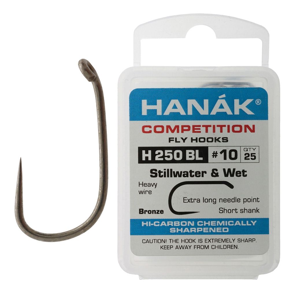 HANAK Competition H250BL Barbless Stillwater & Wet Fly Hooks Qty 25 #10