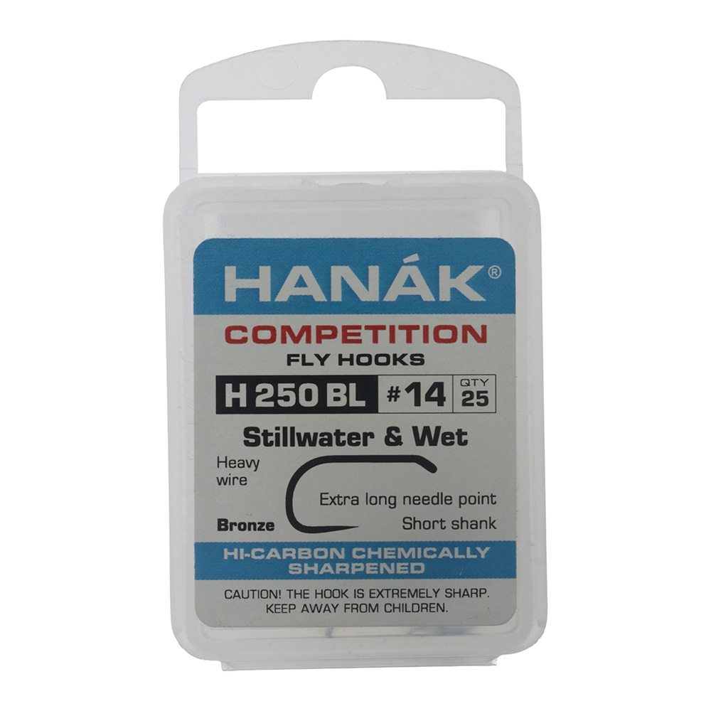 HANAK Competition H250BL Barbless Stillwater & Wet Fly Hooks Qty 25 #14