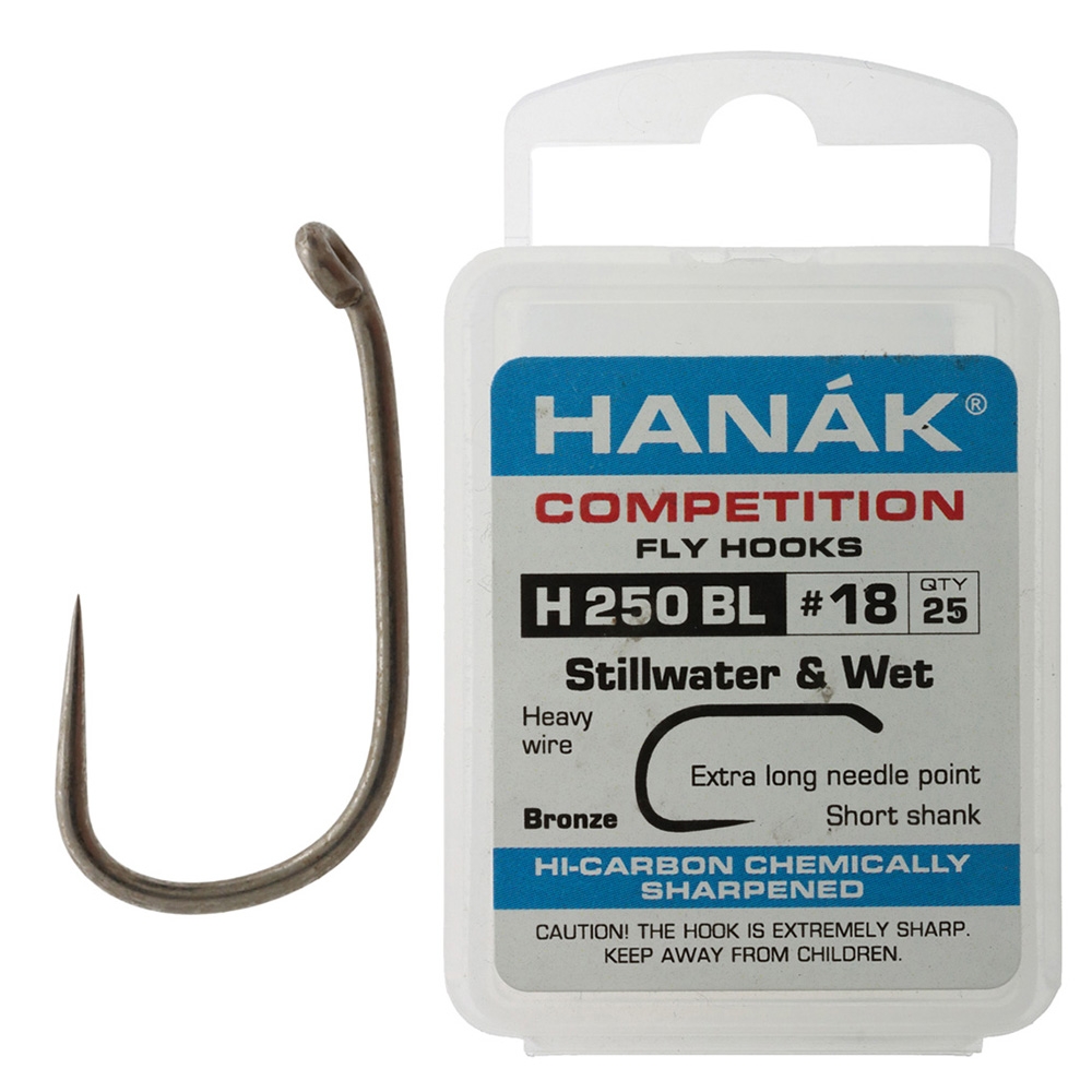 HANAK Competition H250BL Barbless Stillwater & Wet Fly Hooks Qty 25 #18