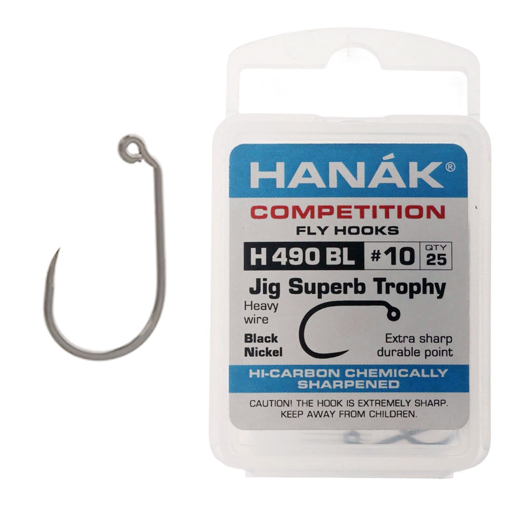 HANAK Competition H490BL Barbless Hooks #10 Qty 25
