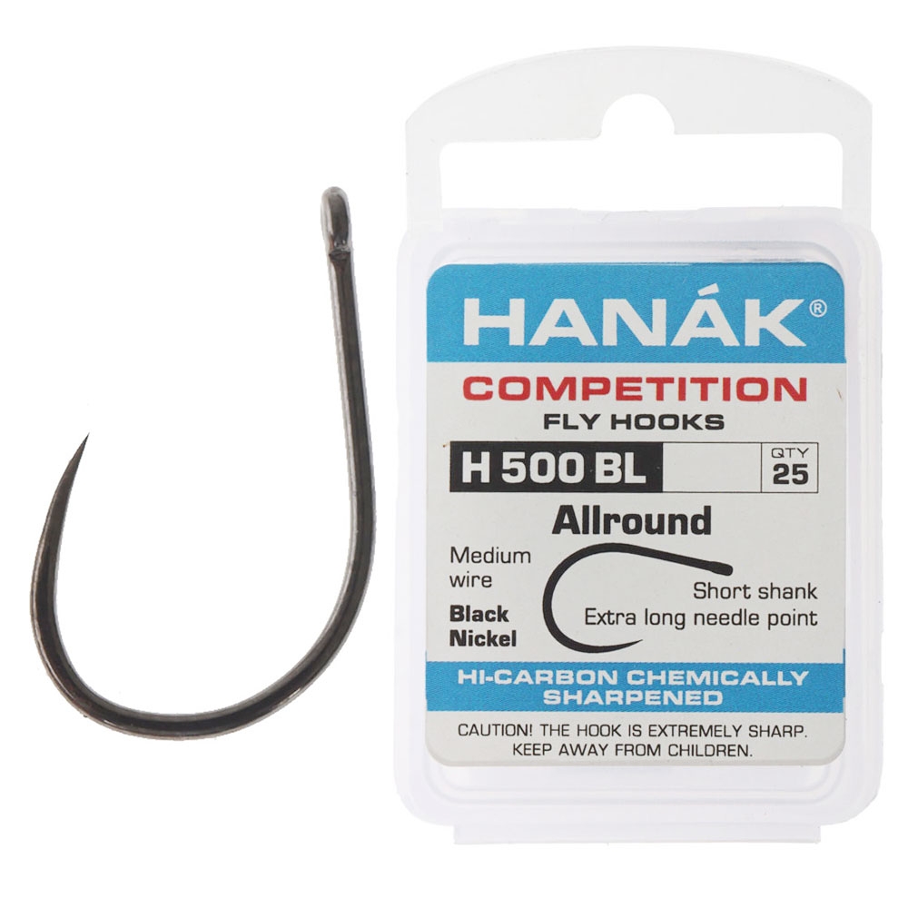 HANAK Competition H500BL Barbless Fly Hook Qty 25 #16