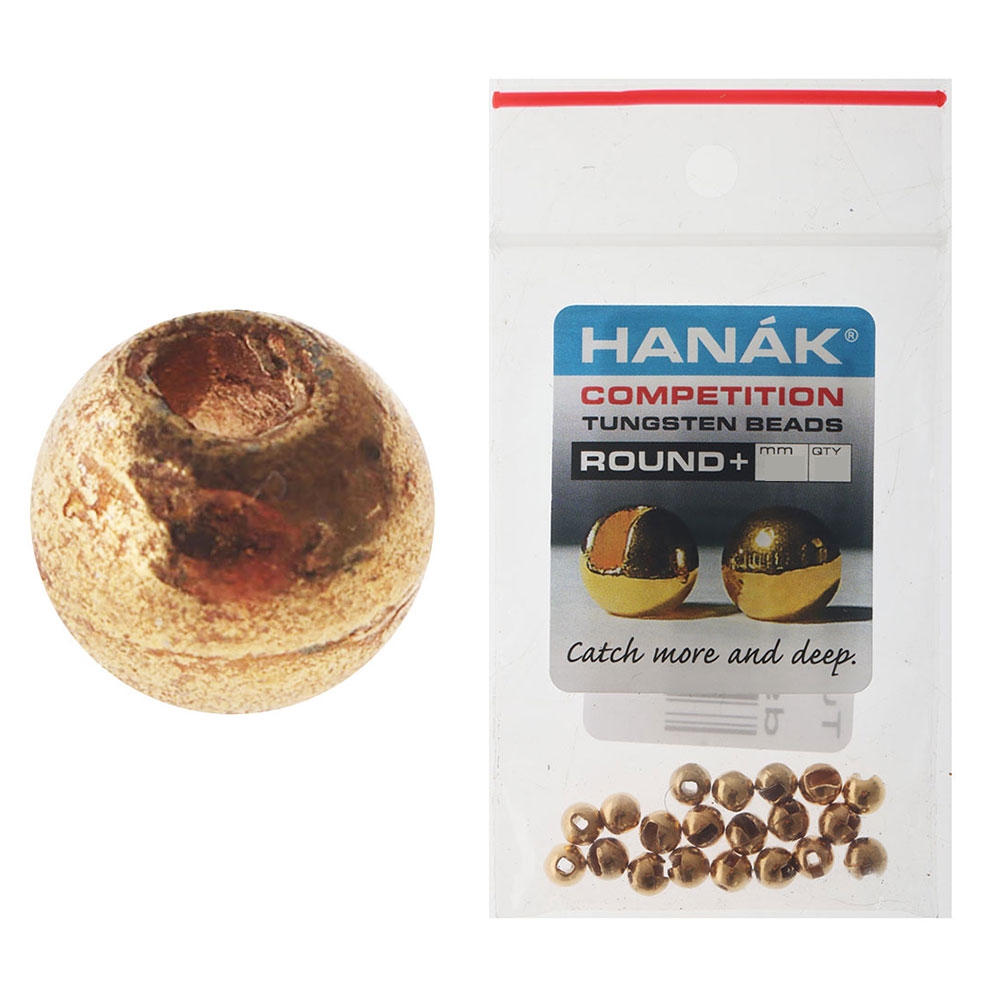 HANAK Competition ROUND+ Tungsten Beads Gold 2.0mm Qty 20