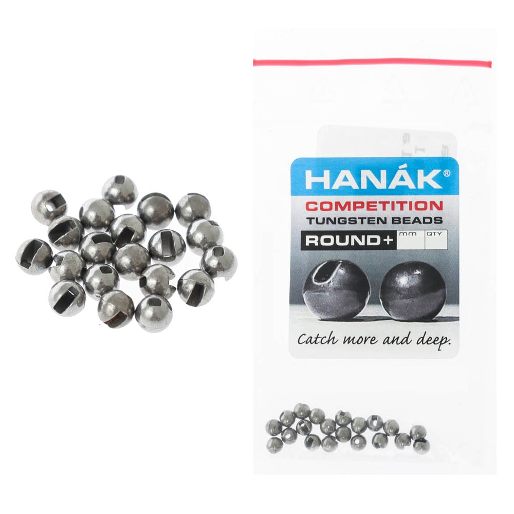 HANAK Competition ROUND+ Tungsten Beads Black Nickel 4.0mm Qty 20