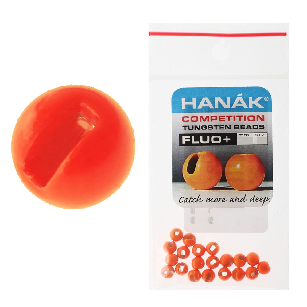 HANAK Competition FLUO+ Tungsten Beads Orange 5.5mm Qty 10