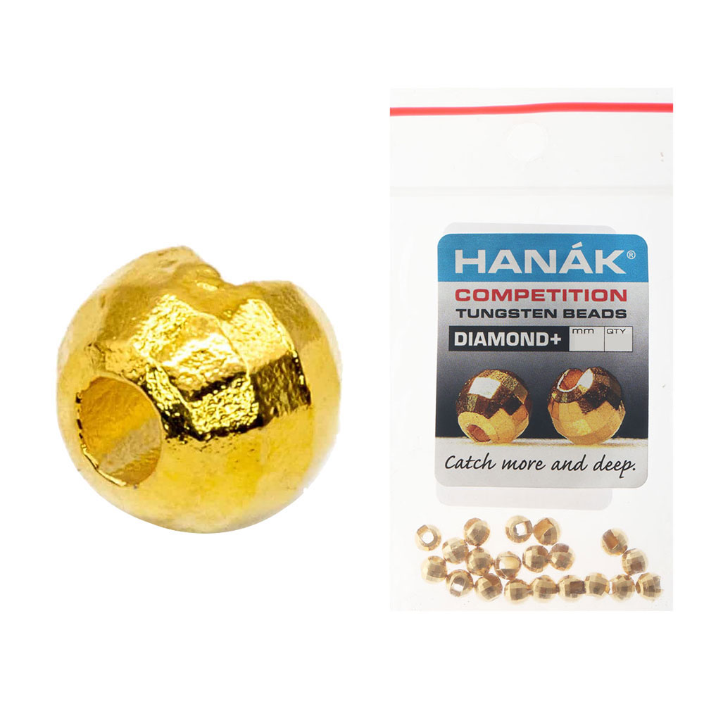 HANAK Competition DIAMOND+ Tungsten Beads Gold 3.5mm Qty 20