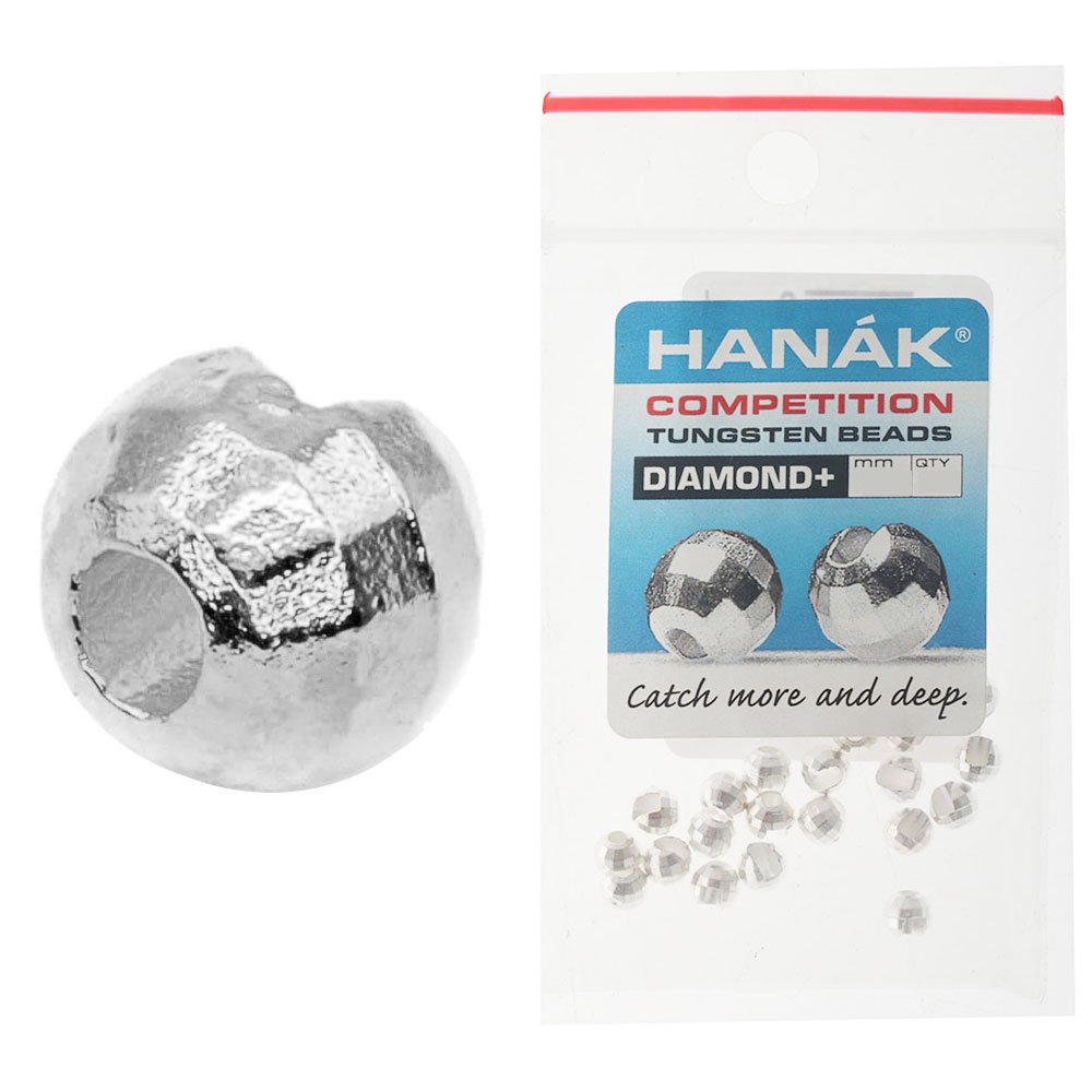 HANAK Competition DIAMOND+ Tungsten Beads Silver 3.0mm Qty 20