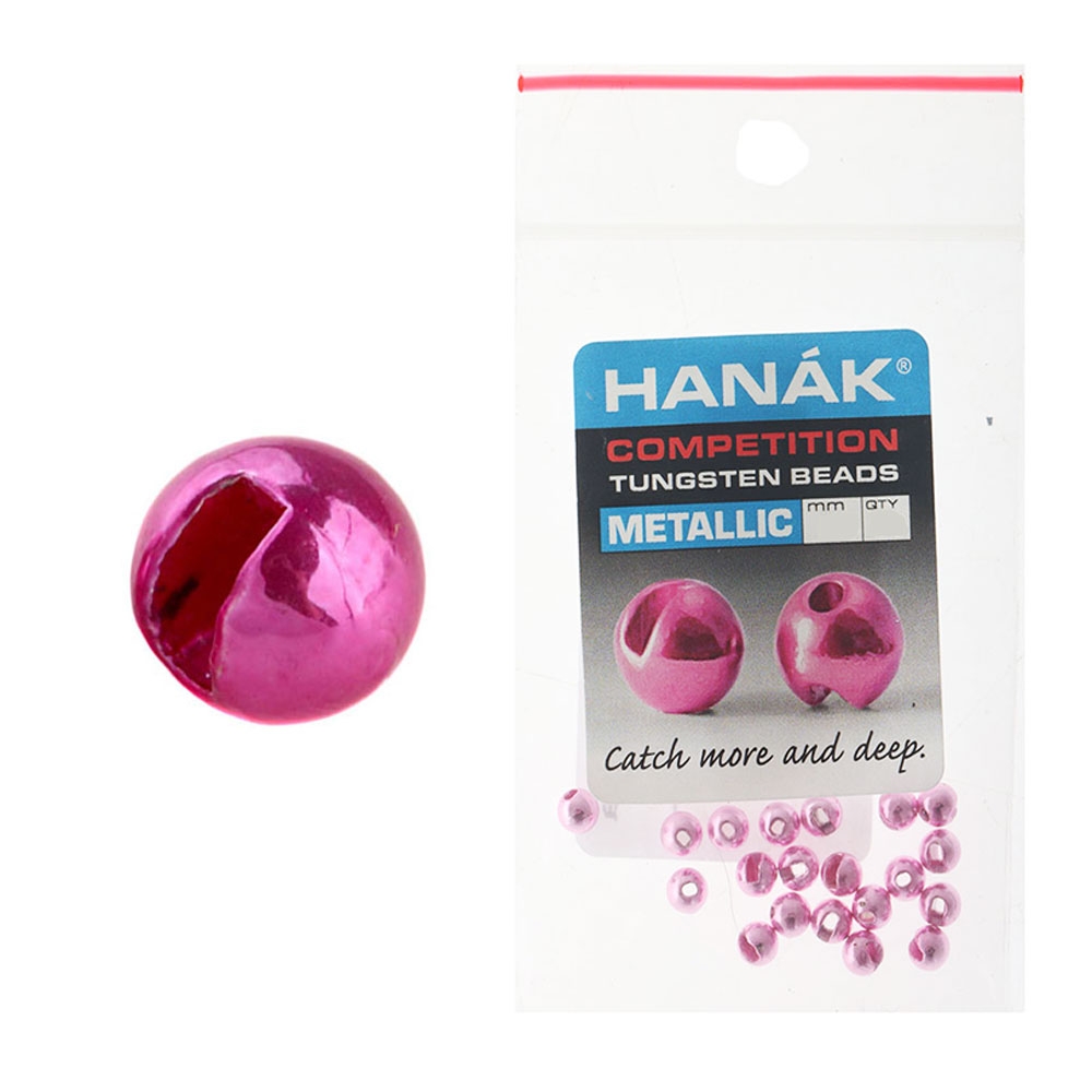 HANAK Competition METALLIC+ Tungsten Beads Dark Pink 3.0mm Qty 20