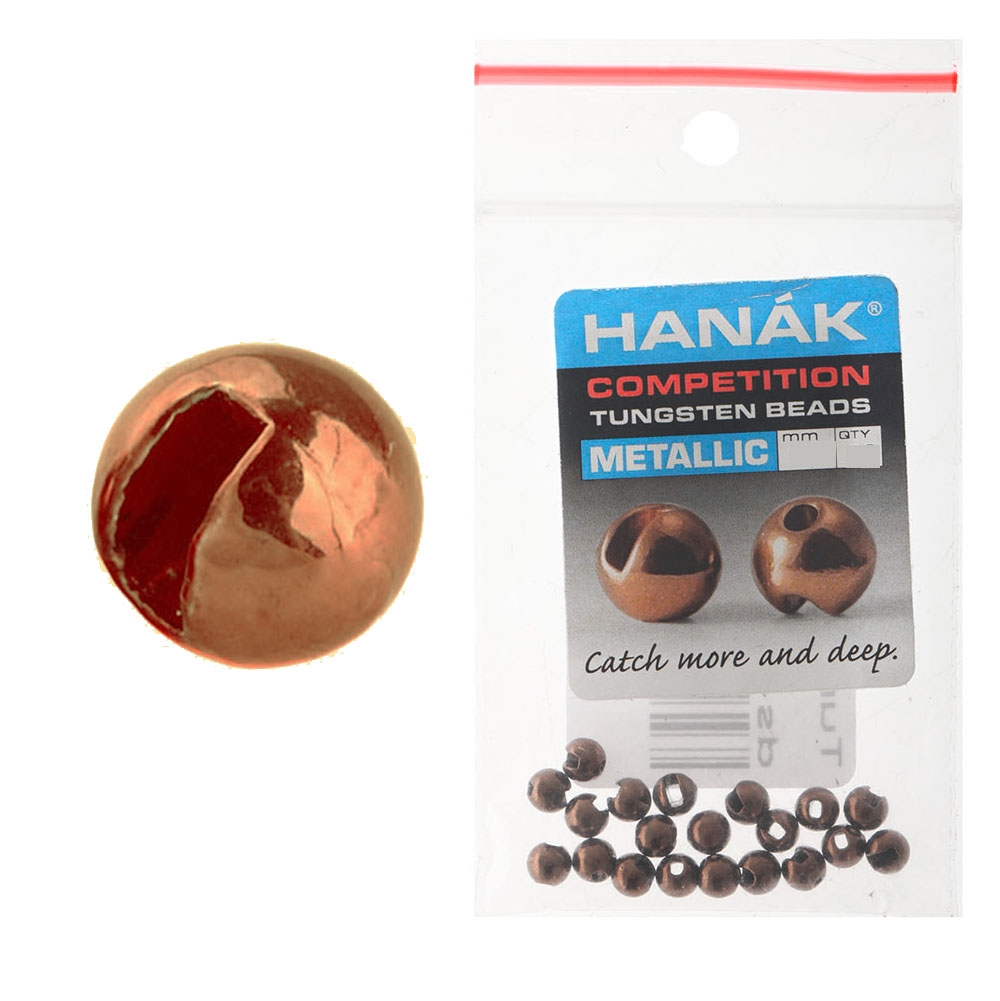 HANAK Competition METALLIC+ Tungsten Beads Brown 4.0mm Qty 20