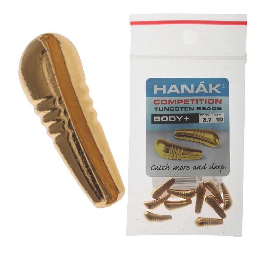 HANAK Competition BODY+ Tungsten Beads Gold 3.7mm Qty 10