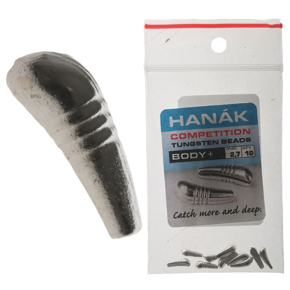 HANAK Competition BODY+ Tungsten Beads Silver 2.7mm Qty 10