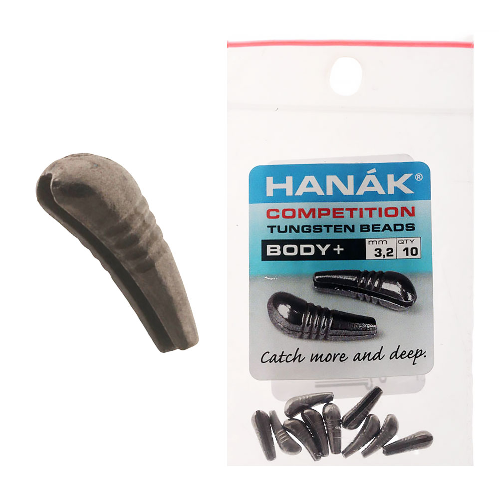 HANAK Competition BODY+ Tungsten Beads Black Nickel 3.2mm Qty 10