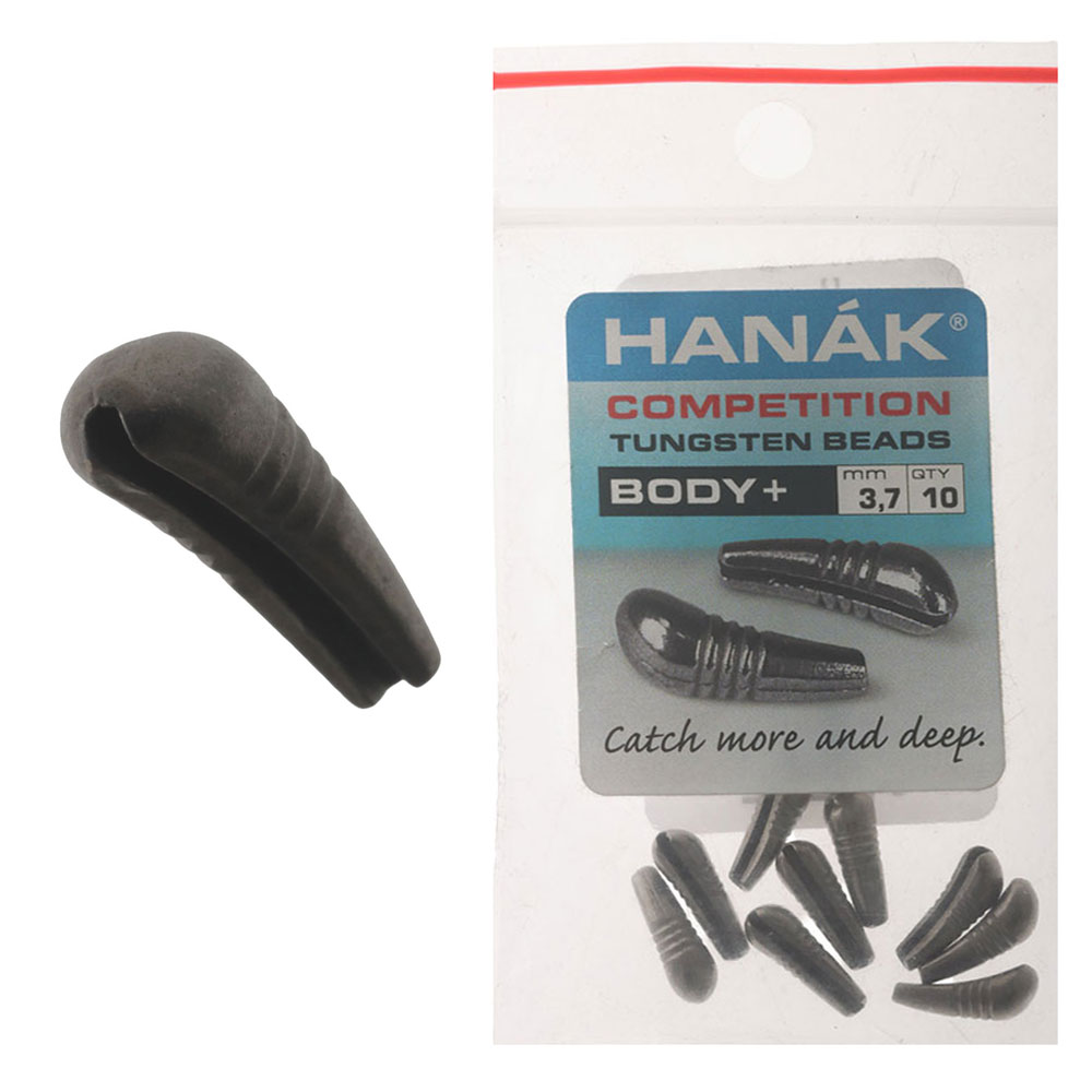 HANAK Competition BODY+ Tungsten Beads Black Nickel 3.7mm Qty 10