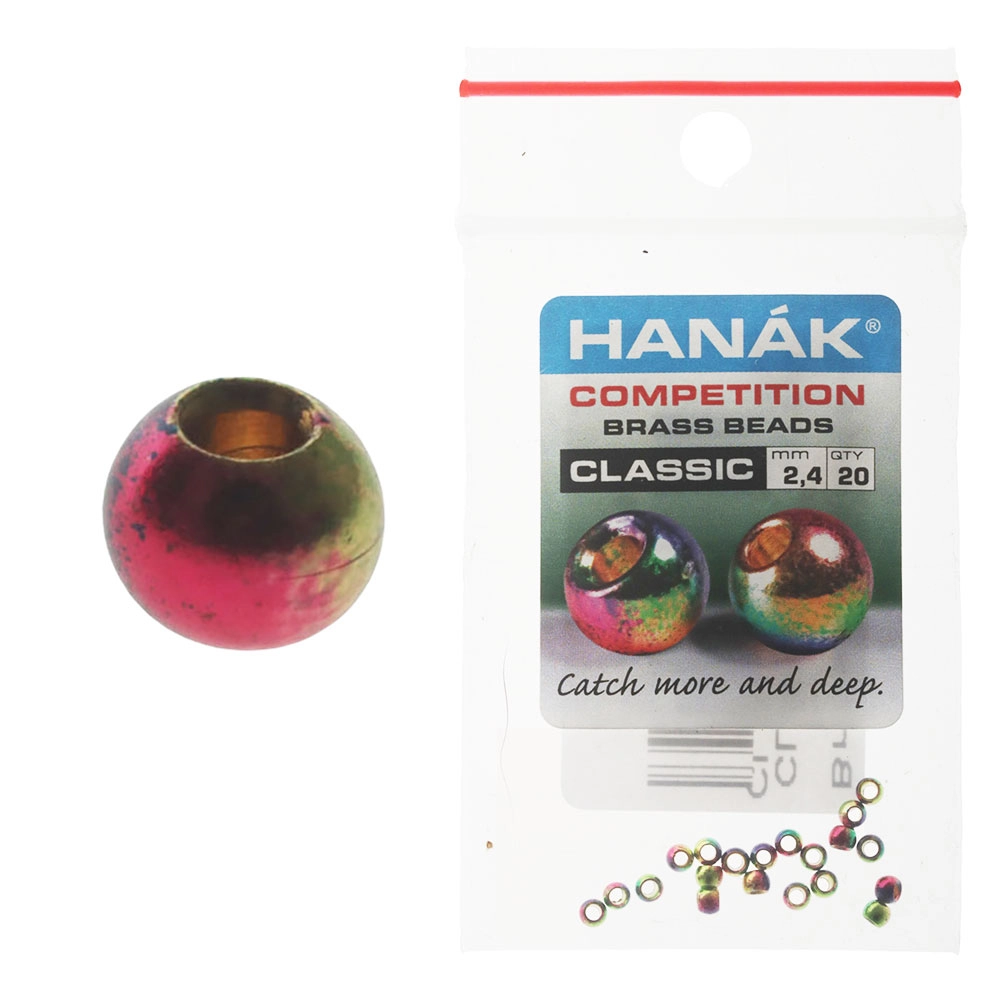 HANAK Competition CLASSIC METALLIC+ Brass Beads Rainbow 2.4mm Qty 20 HANAK Competition CLASSIC METALLIC+ Brass Beads Rainbow 2.4mm Qty 20