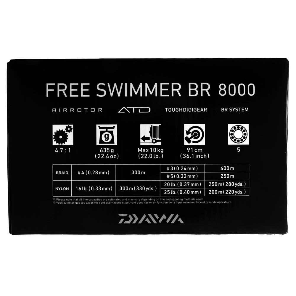 Daiwa 22 Free Swimmer 8000 BR Spinning Reel