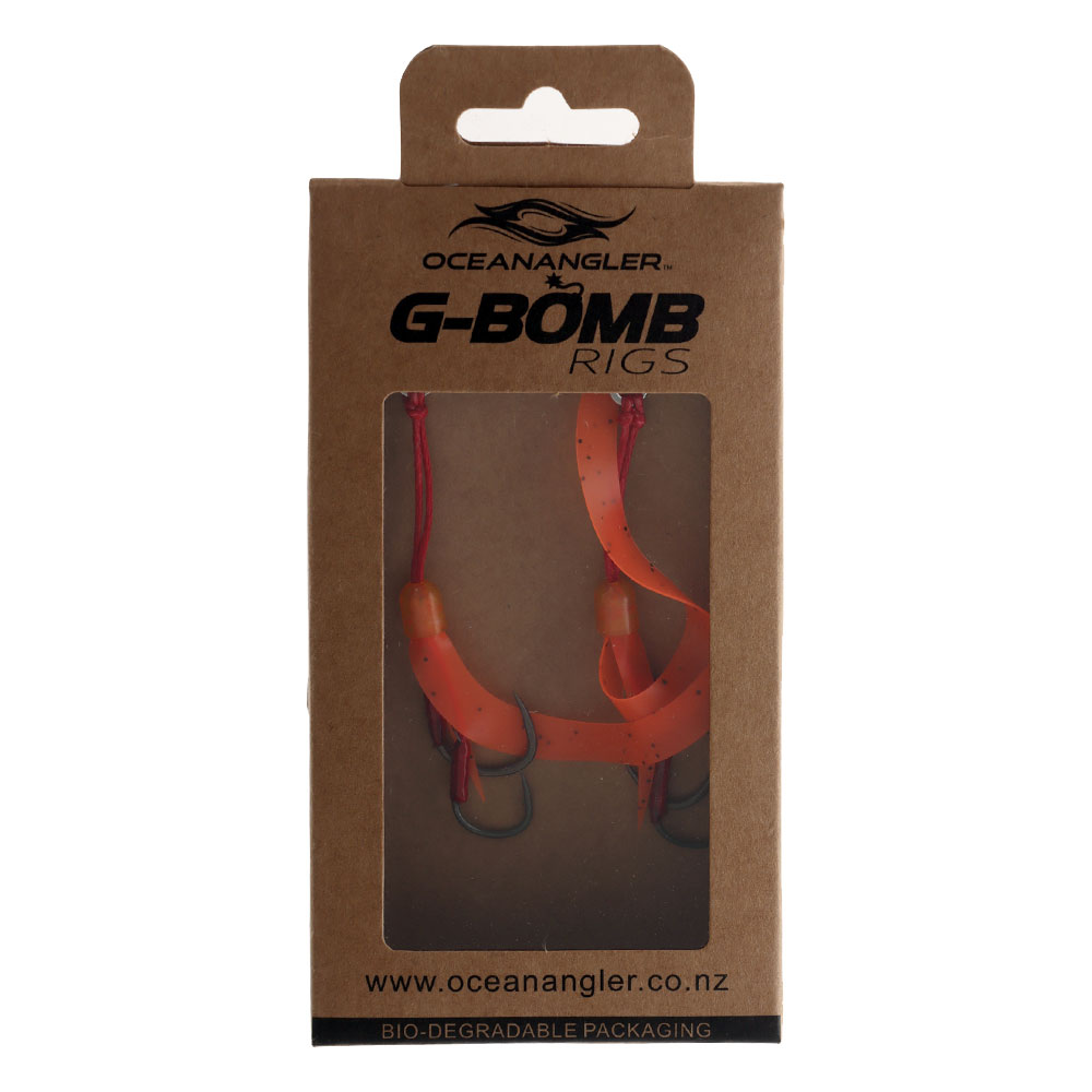 Ocean Angler G-Bomb Replacement Assist Rig Qty 2 Orange/Black 