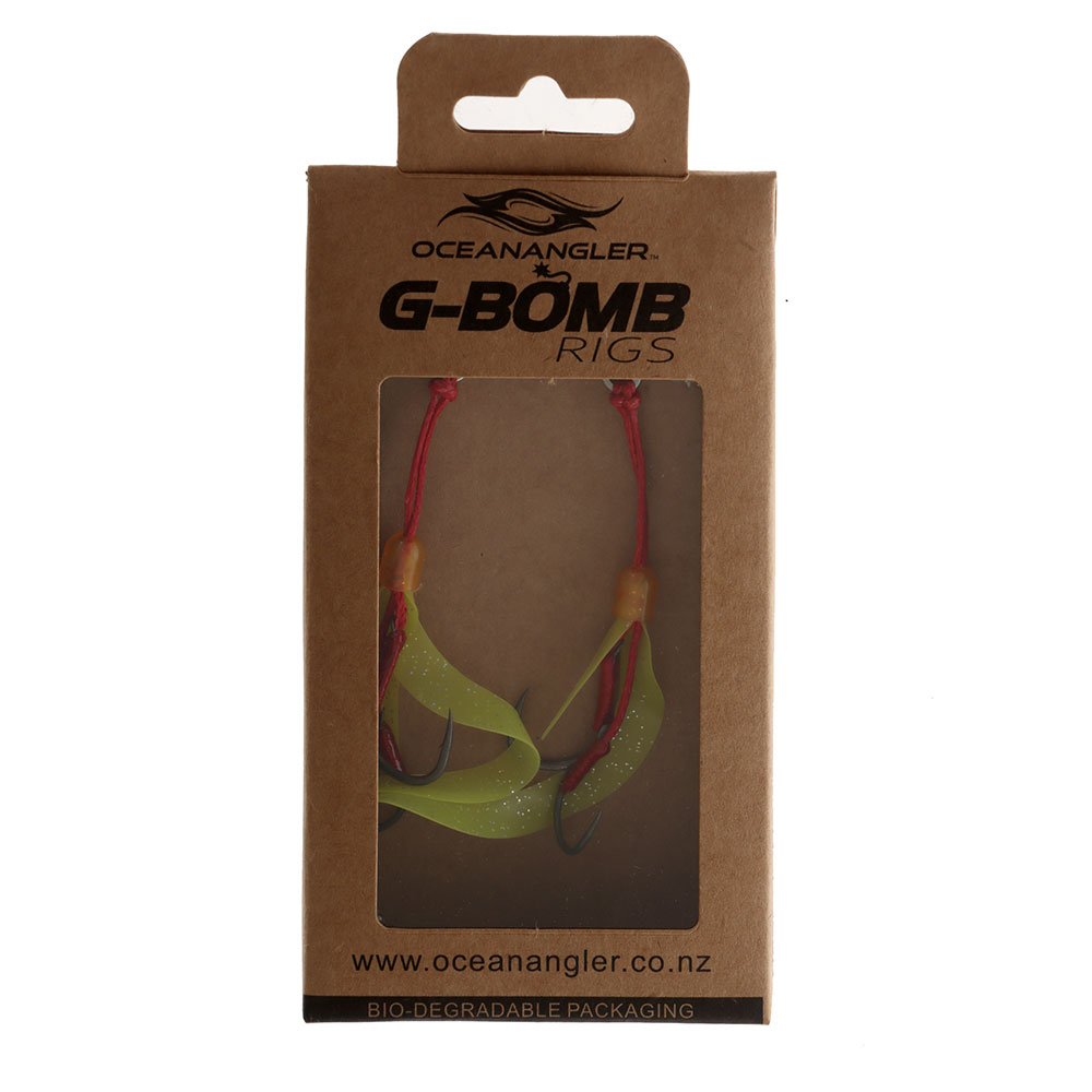 Ocean Angler G-Bomb Replacement Assist Rig Qty 2 Chartreuse Glow