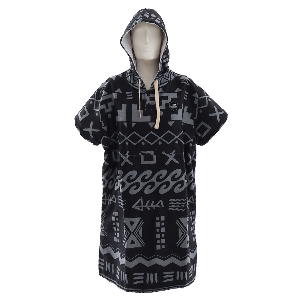 Aropec Quick Dry Poncho Terry Cotton Black