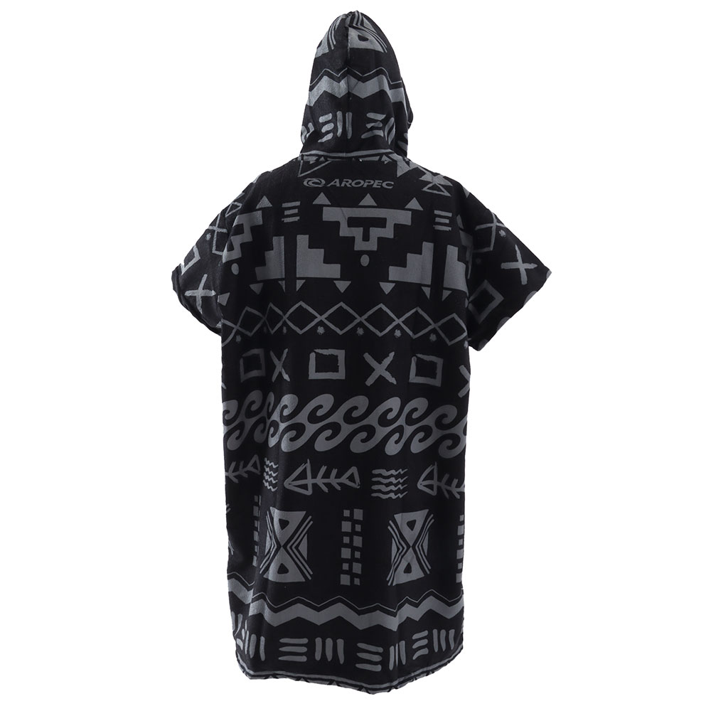 Aropec Quick Dry Poncho Terry Cotton Black
