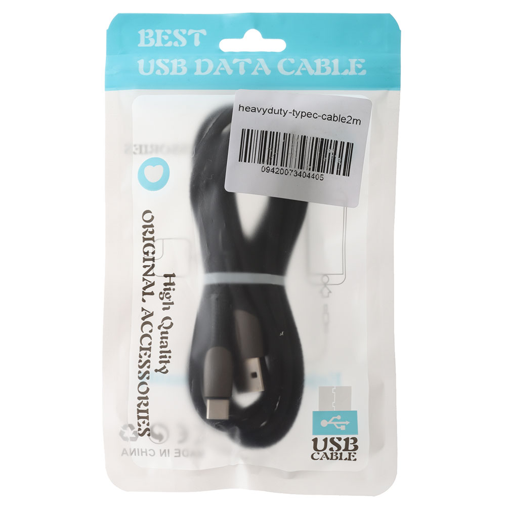 Heavy Duty Zinc Alloy Phone Charger Data Cable 2m Type C