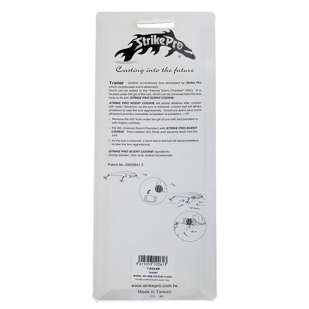 Strike Pro T-Railer Diving Bibbed Lure with Scent 150mm 58g Ghost