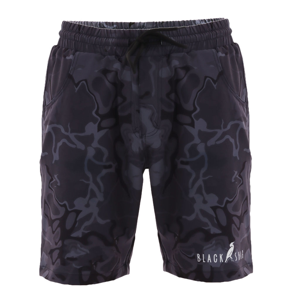 Black Shag Quick-Dry Stretch Mens Board Shorts